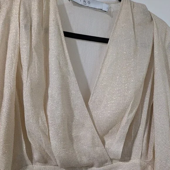 IRO | Lorelle wrap-effect pleated lamé mini dress - Picture 6 of 16